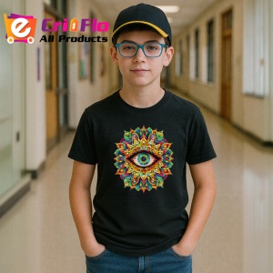 Tricou Ochi mandala cerc magic al unitatii, Copii | Dama | Barbat , tricou negru - Img 6