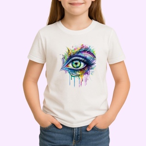 Tricou ochi mandala curcubeu stil pana, Copii | Dama | Barbat - Img 3