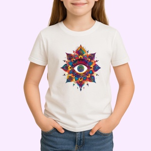 Tricou ochi mandala design petale radiale, Copii | Dama | Barbat