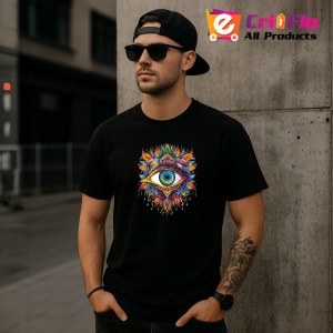 Tricou Ochi mandala spirala aurie intensa, Copii | Dama | Barbat , tricou negru - Img 11