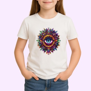 Tricou ochi mandala violet albastru vibrant, Copii | Dama | Barbat