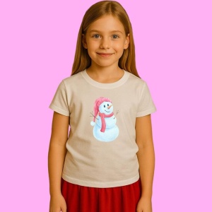 Tricou Om De Zapada Cu Caciula Roz Si Fular Roz, din bumbac 100%, tricou alb, Copii | Dama | Barbat - Img 2