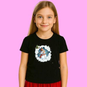 Tricou Om De Zapada Cu Fular Portocaliu Si Braduti Craciun, din bumbac 100% Copii | Dama | Barbat - Img 2