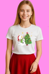 Tricou Om De Zapada Langa Brad Verde, din bumbac 100%, tricou alb, Copii | Dama | Barbat