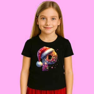 Tricou P Litere Alfabet Craciun Impodobite Cu Decoratiuni, din bumbac 100% Copii | Dama | Barbat - Img 3