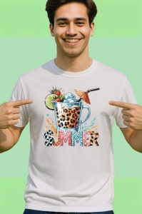 Tricou Pahar cu leopard print text summer bautura tropicala cu gheata Copii | Dama | Barbat Barbat - Img 2