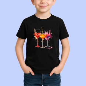 Tricou pahare Negru, Copii | Dama | Barbat