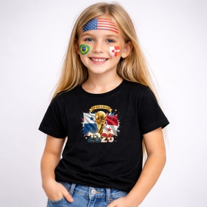 Tricou Panama World Cup 2026 Fifa V2, din bumbac 100%, tricou negru, Copii | Dama | Barbat - Img 2