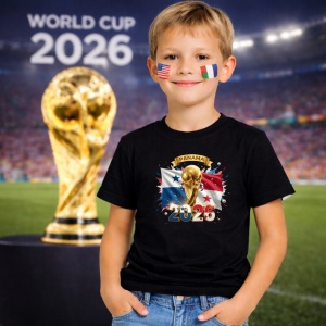 Tricou Panama World Cup 2026 Fifa V2, din bumbac 100%, tricou negru, Copii | Dama | Barbat - Img 5