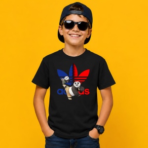 Tricou Panda Po Albastru Rosu Logo Karate Kid Urban Fashion, din bumbac 100%, tricou negru, Copii | Dama | Barbat