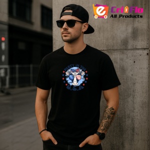 Tricou Party In The Usa Vaca Ochelari Steag, din bumbac 100%, tricou negru Copii | Dama | Barbat - Img 6