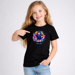 Tricou Paste 67 Roblox Girl Hoodie Pastel Splash Aesthetic, din bumbac 100%, tricou negru, Copii | Dama | Barbat - Img 2