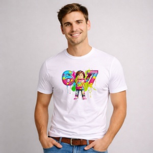 Tricou Paste 67 Roblox Girl Neon Splash Outfit Aesthetic, din bumbac 100%, tricou alb, Copii | Dama | Barbat - Img 2