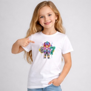 Tricou Paste 67 Roblox Girl Rainbow Drip Urban Style, din bumbac 100%, tricou alb, Copii | Dama | Barbat - Img 3