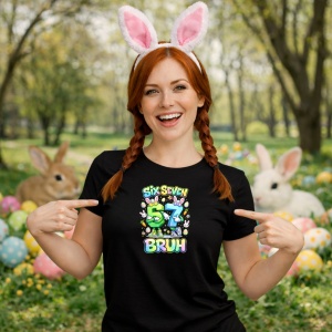 Tricou Paste 67 Roblox Slime Bruh Easter Oua Colorate, din bumbac 100%, tricou negru, Copii | Dama | Barbat - Img 9