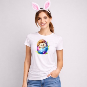 Tricou Paste Arici Paste Ou Colorat Vesel, din bumbac 100%, tricou alb, Copii | Dama | Barbat - Img 3