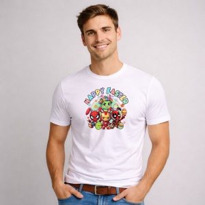 Tricou Paste Avengers Paste Oua Colorate Happy Easter, din bumbac 100%, tricou alb, Copii | Dama | Barbat - Img 3