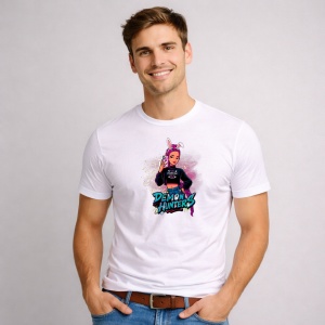 Tricou Paste Demon Hunters Kpop Girl Easter Stil Modern, din bumbac 100%, tricou alb, Copii | Dama | Barbat - Img 2