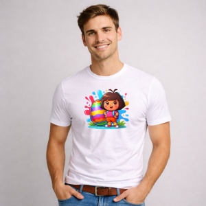 Tricou Paste Dora Explorer Paste Ou Mare Colorat, din bumbac 100%, tricou alb, Copii | Dama | Barbat