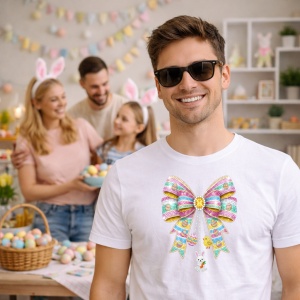 Tricou Paste Fundita Pastel Oua Decorative Hanging Cute, din bumbac 100%, tricou alb, Copii | Dama | Barbat - Img 7