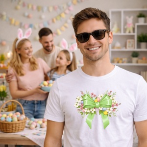 Tricou Paste Fundita Verde Floral Eleganta Paste, din bumbac 100%, tricou alb, Copii | Dama | Barbat - Img 7