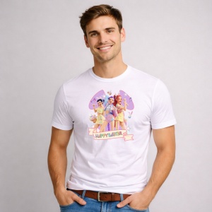 Tricou Paste Happy Easter Kpop Hunters Huntrix Pastel, din bumbac 100%, tricou alb, Copii | Dama | Barbat - Img 2