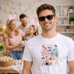 Tricou Paste Huntrix Easter Coquette Girls Aesthetic Pastel, din bumbac 100%, tricou alb, Copii | Dama | Barbat - Img 5
