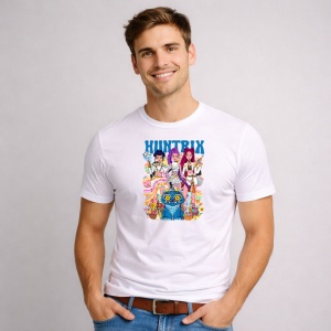 Tricou Paste Huntrix Kpop Easter Personaje Colorate, din bumbac 100%, tricou alb, Copii | Dama | Barbat