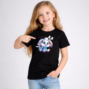 Tricou Paste Iepuras Paste Baby Oua Colorate Dragut, din bumbac 100%, tricou negru, Copii | Dama | Barbat - Img 2