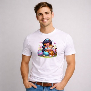 Tricou Paste Jasmine Tigru Rajah Paste Oua Colorate, din bumbac 100%, tricou alb, Copii | Dama | Barbat - Img 2