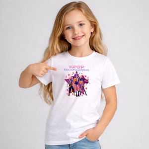 Tricou Paste Kpop Demon Hunters Grup Star Aesthetic Colorat, din bumbac 100%, tricou alb, Copii | Dama | Barbat - Img 3