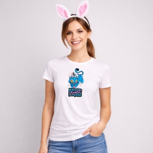Tricou Paste Kpop Demon Hunters Mascota Pisica Blue, din bumbac 100%, tricou alb, Copii | Dama | Barbat