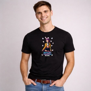 Tricou Paste Kpop Demon Hunters Rumi Girl Anime Street Style, din bumbac 100%, tricou negru, Copii | Dama | Barbat - Img 2