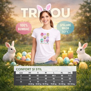Tricou Paste Kpop Huntrix Easter Day Coquette Pastel, din bumbac 100%, tricou alb, Copii | Dama | Barbat - Img 8