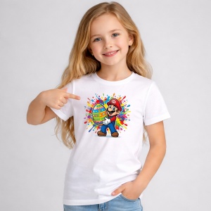 Tricou Paste Mario Paste Ou Colorat Stil Graffiti, din bumbac 100%, tricou alb, Copii | Dama | Barbat