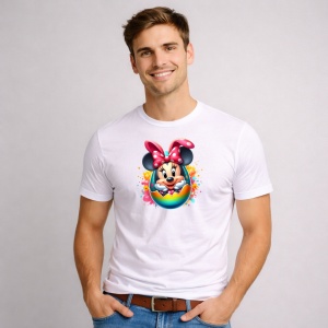 Tricou Paste Minnie Mouse Paste Ou Colorat Stil Graffiti, din bumbac 100%, tricou alb, Copii | Dama | Barbat - Img 2
