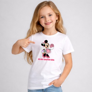 Tricou Paste Minnie Mouse Paste Oua Colorate In My Easter Era, din bumbac 100%, tricou alb, Copii | Dama | Barbat