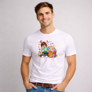 Tricou Paste Roblox Copil Cos Oua Colorate Cadou Paste, din bumbac 100%, tricou alb, Copii | Dama | Barbat - Img 2