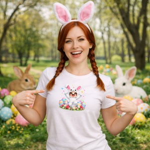 Tricou Paste Roblox Copil Costum Iepuras Happy Easter Oua Flori, din bumbac 100%, tricou alb, Copii | Dama | Barbat - Img 9