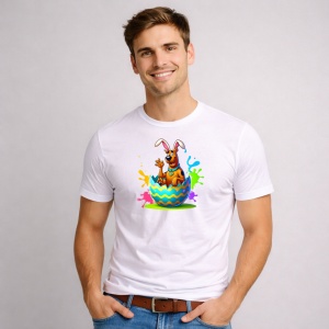 Tricou Paste Scooby Doo Paste Ou Spart Colorat, din bumbac 100%, tricou alb, Copii | Dama | Barbat - Img 2