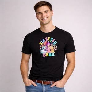 Tricou Paste Seven Bruh Kpop Girls Pastel Funny, din bumbac 100%, tricou negru, Copii | Dama | Barbat - Img 2
