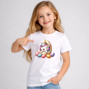 Tricou Paste Unicorn Paste Ou Colorat Magic Pastel, din bumbac 100%, tricou alb, Copii | Dama | Barbat - Img 2