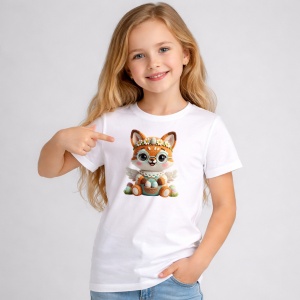 Tricou Paste Vulpita Crosetata Cu Aripi Si Oua Pastel Cute, din bumbac 100%, tricou alb, Copii | Dama | Barbat - Img 2