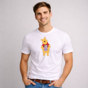 Tricou Paste Winnie The Pooh Paste Cos Oua Colorate 2, din bumbac 100%, tricou alb, Copii | Dama | Barbat