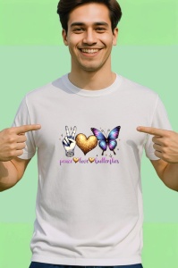 Tricou Peace Love Butterflies design fluture colorat Copii | Dama | Barbat Barbat - Img 2