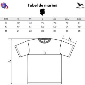 Tabel marimi dimensiuni tricou barbat Luis Nani-Unstoppable Baller