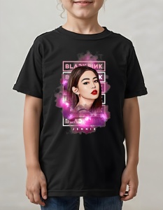 Tricou pentru copii - K-POP - Jennie BLACKPINK - Ediție limitată, imagine iconică, BLACKPINK K-pop star. - Img 2