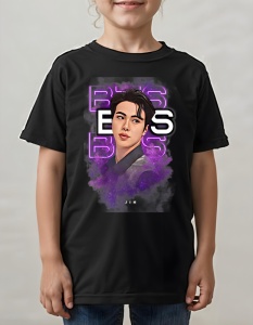 Tricou pentru copii - K-POP - Jin BTS - Stil clasic, tricou de idol, Jin BTS premium look. - Img 2