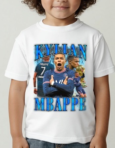 Tricou pentru copii - Kylian Mbappé - PSG, Campion Mondial, Fotbalist Francez