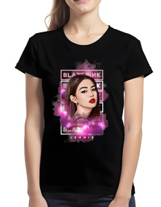 Tricou pentru dama - K-POP - Jennie BLACKPINK - Ediție limitată, imagine iconică, BLACKPINK K-pop star. - Img 2